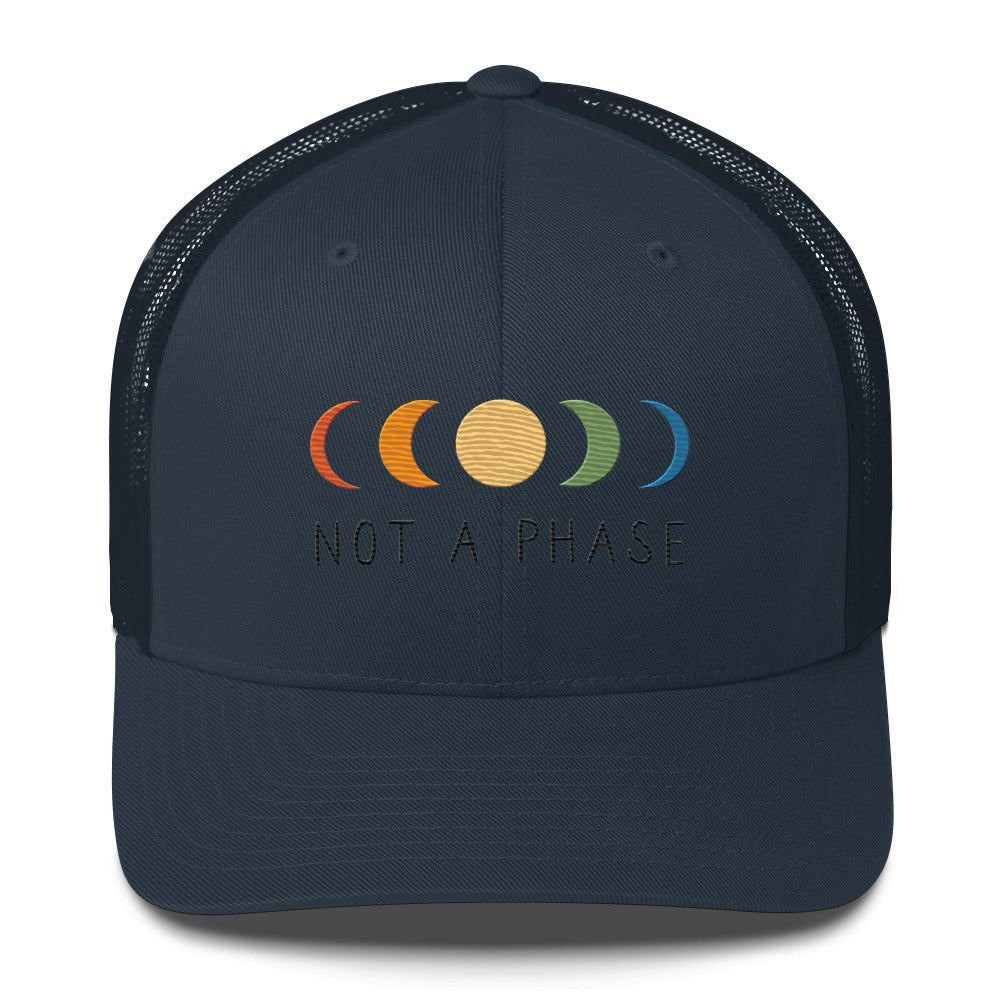 Not a (Moon) Phase Trucker Hat - Navy - LGBTPride.com