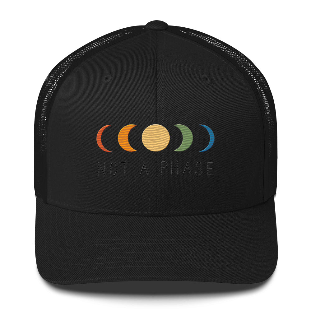 Not a (Moon) Phase Trucker Hat - Black - LGBTPride.com