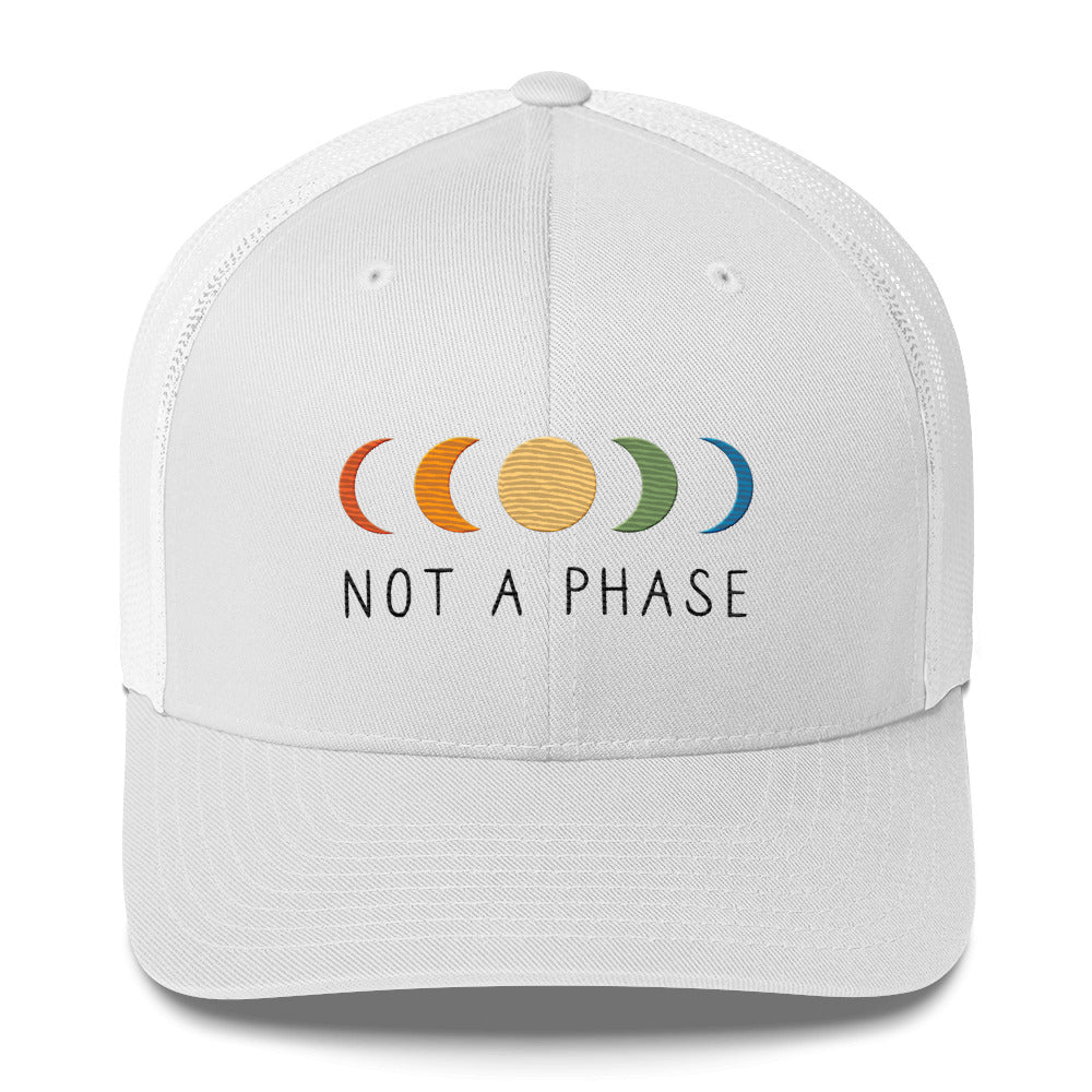 Not a (Moon) Phase Trucker Hat - White - LGBTPride.com