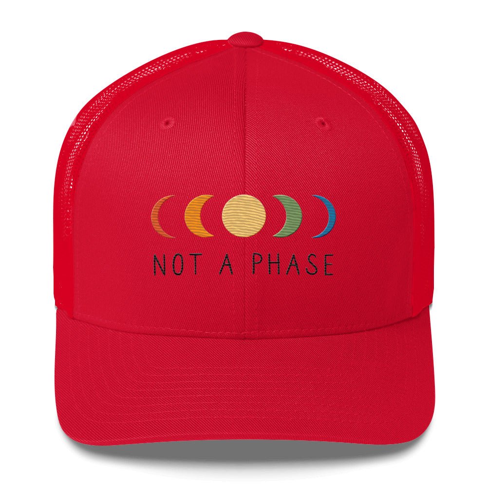 Not a (Moon) Phase Trucker Hat - Red - LGBTPride.com