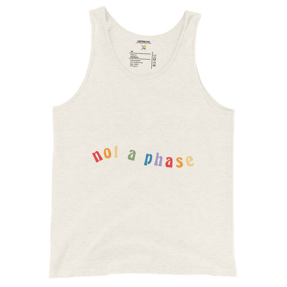 Not a Phase Men's Tank Top - Oatmeal Triblend - LGBTPride.com