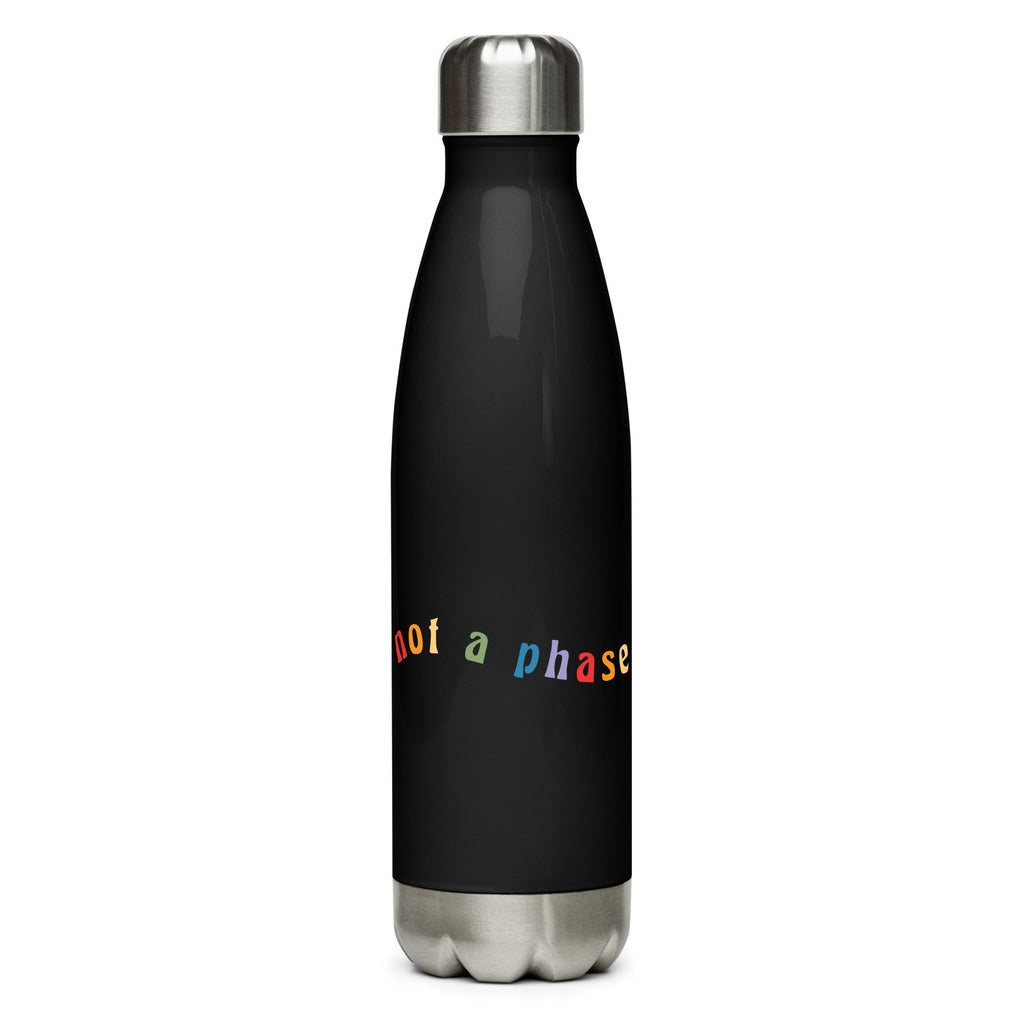 Not a Phase Stainless Steel Water Bottle - Black - LGBTPride.com