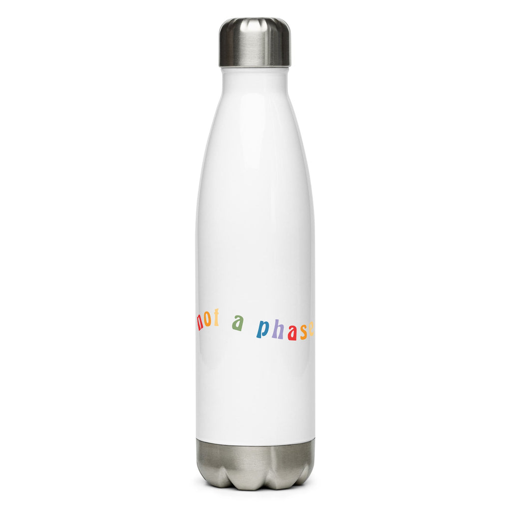 Not a Phase Stainless Steel Water Bottle - White - LGBTPride.com