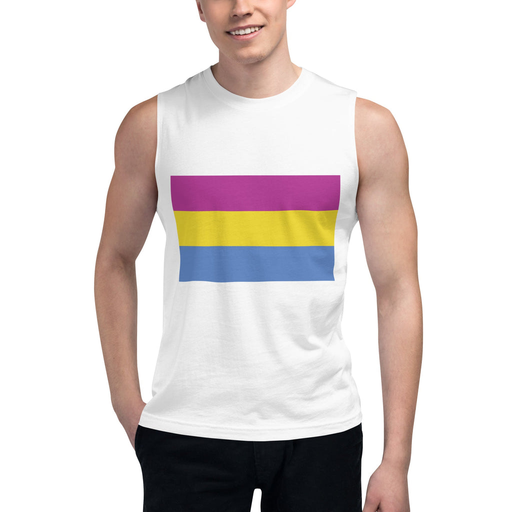 Pansexual Pride Flag Tank Top - White - LGBTPride.com