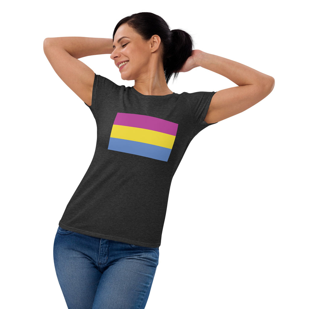 Pansexual Pride Flag Women's T-Shirt - Heather Dark Grey - LGBTPride.com