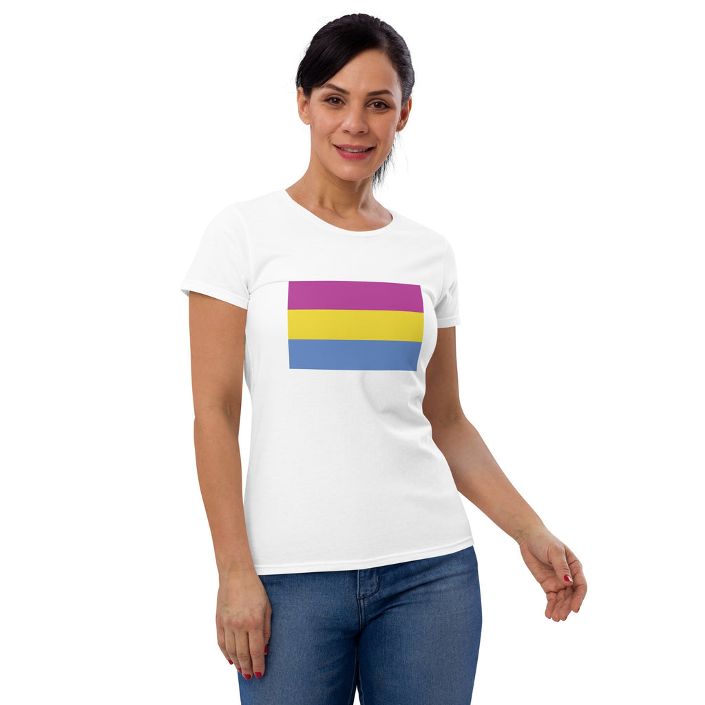 Pansexual Pride Flag Women's T-Shirt - White - LGBTPride.com