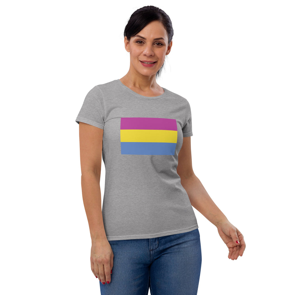 Pansexual Pride Flag Women's T-Shirt - Heather Grey - LGBTPride.com