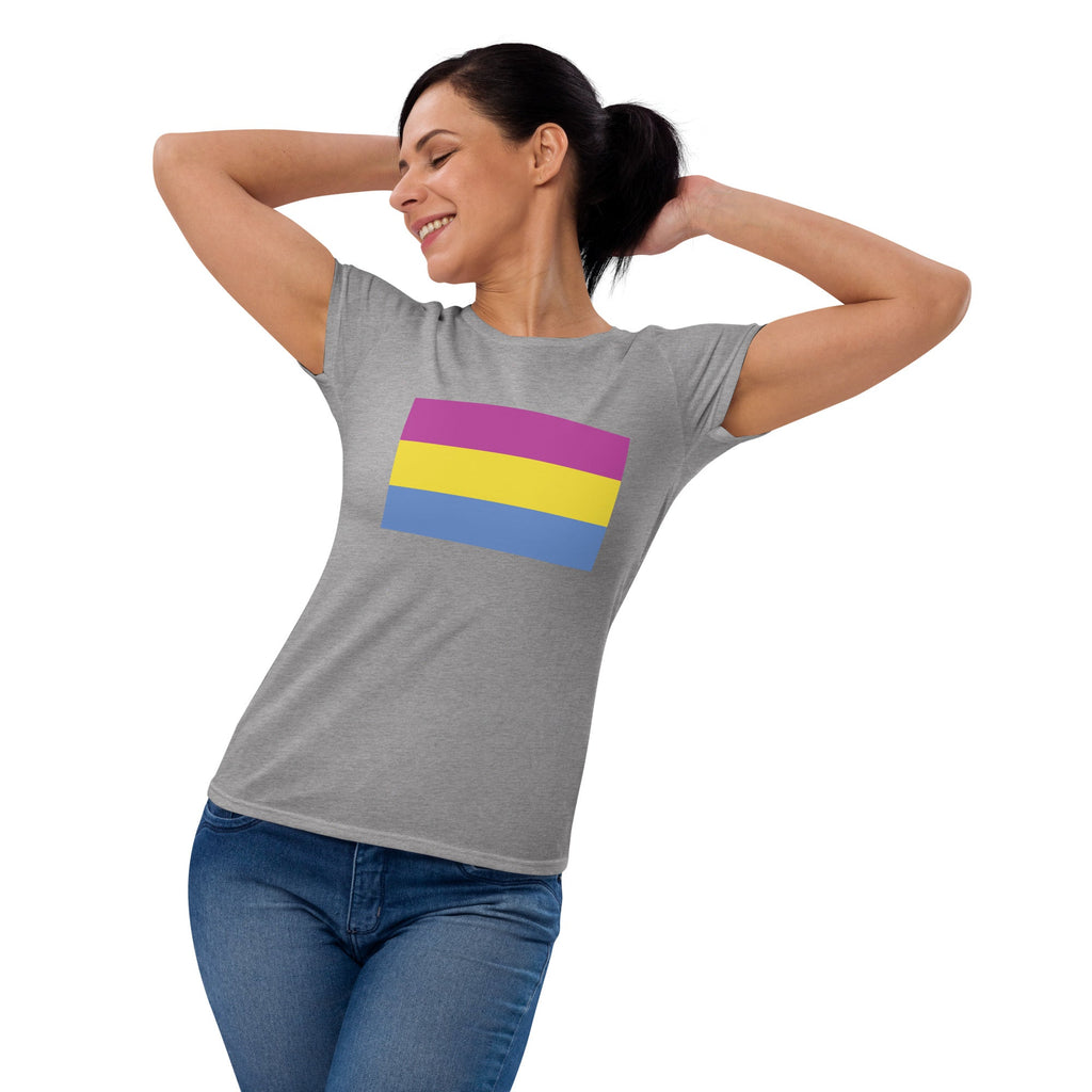Pansexual Pride Flag Women's T-Shirt - Heather Grey - LGBTPride.com