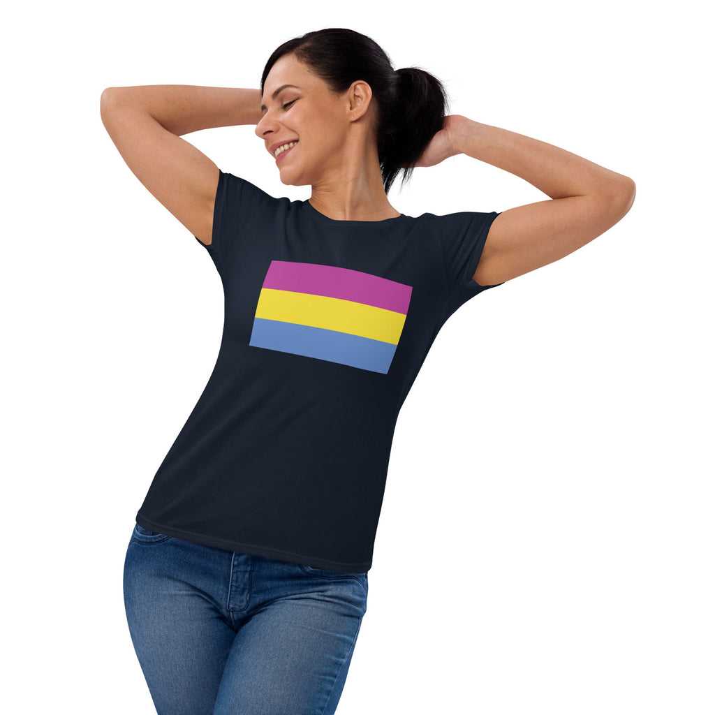 Pansexual Pride Flag Women's T-Shirt - Navy - LGBTPride.com