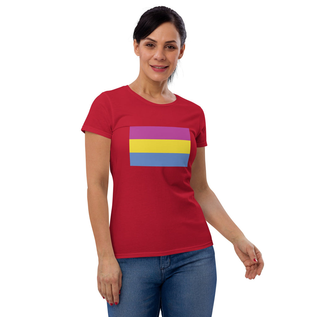 Pansexual Pride Flag Women's T-Shirt - True Red - LGBTPride.com