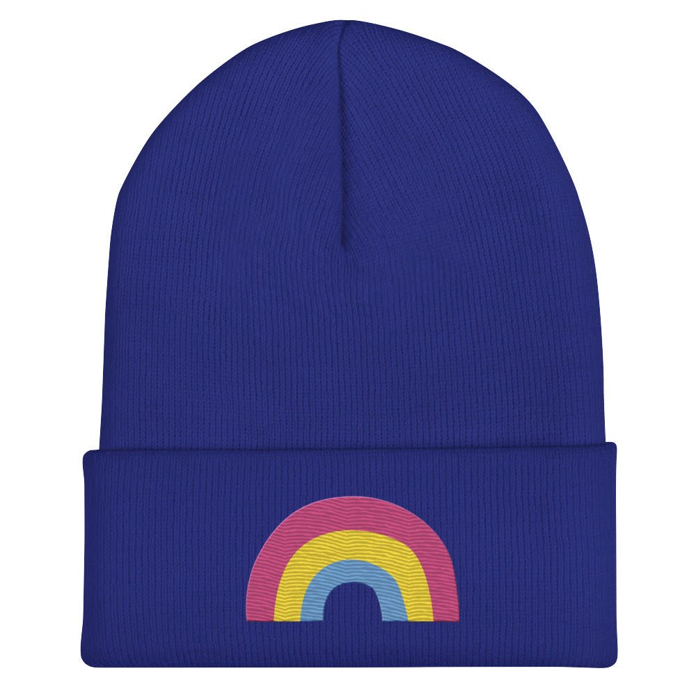 Pansexual Pride Rainbow Cuffed Beanie - Royal - LGBTPride.com
