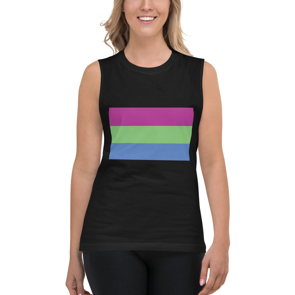 Polysexual Pride Flag Tank Top - Black - LGBTPride.com