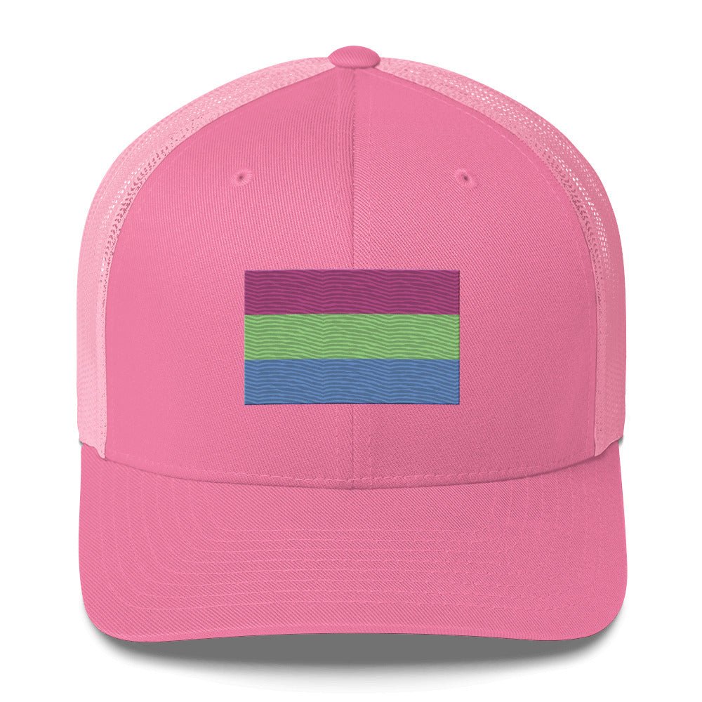 Polysexual Pride Flag Trucker Hat - Pink - LGBTPride.com