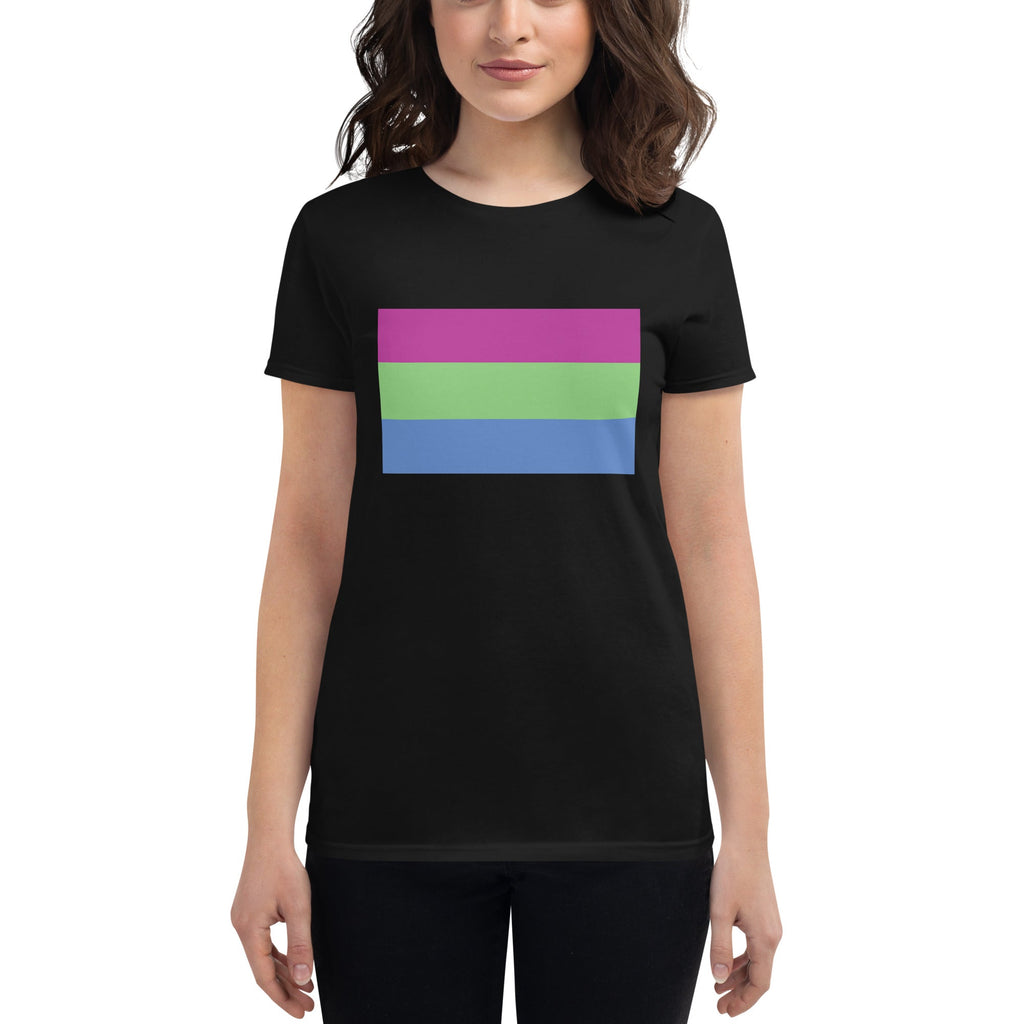 Polysexual Pride Flag Women's T-Shirt - Black - LGBTPride.com