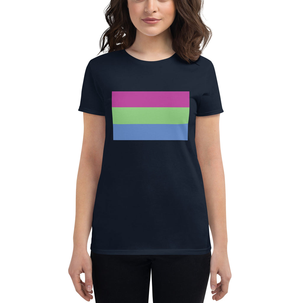Polysexual Pride Flag Women's T-Shirt - Navy - LGBTPride.com