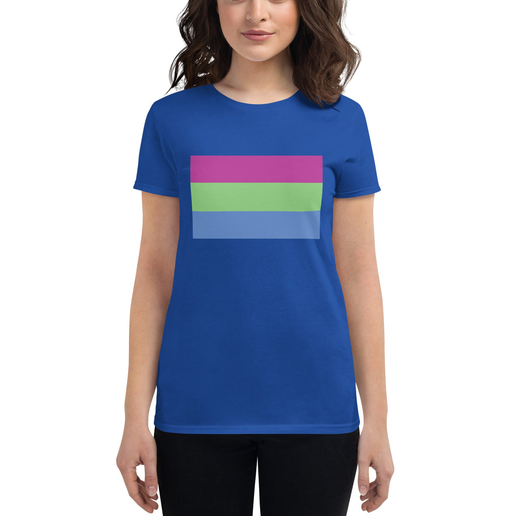Polysexual Pride Flag Women's T-Shirt - Royal Blue - LGBTPride.com