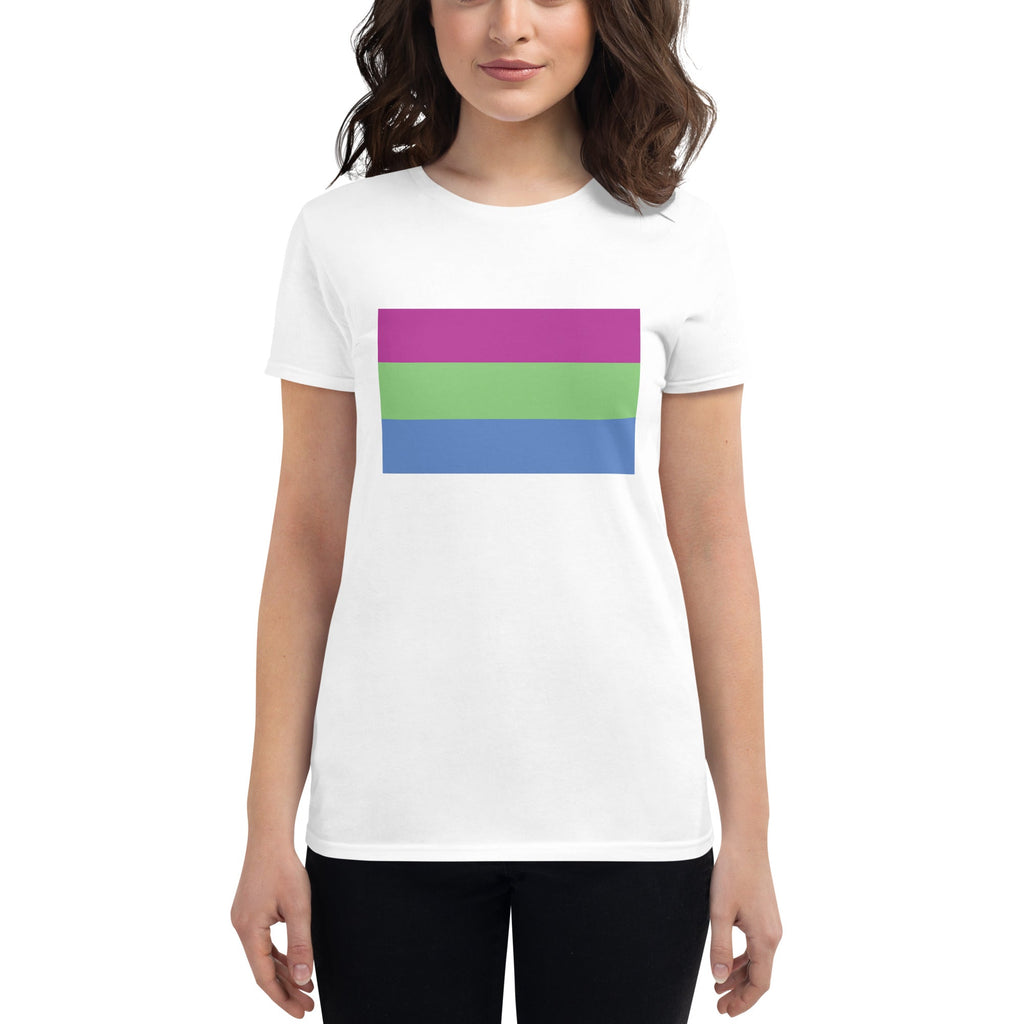 Polysexual Pride Flag Women's T-Shirt - White - LGBTPride.com
