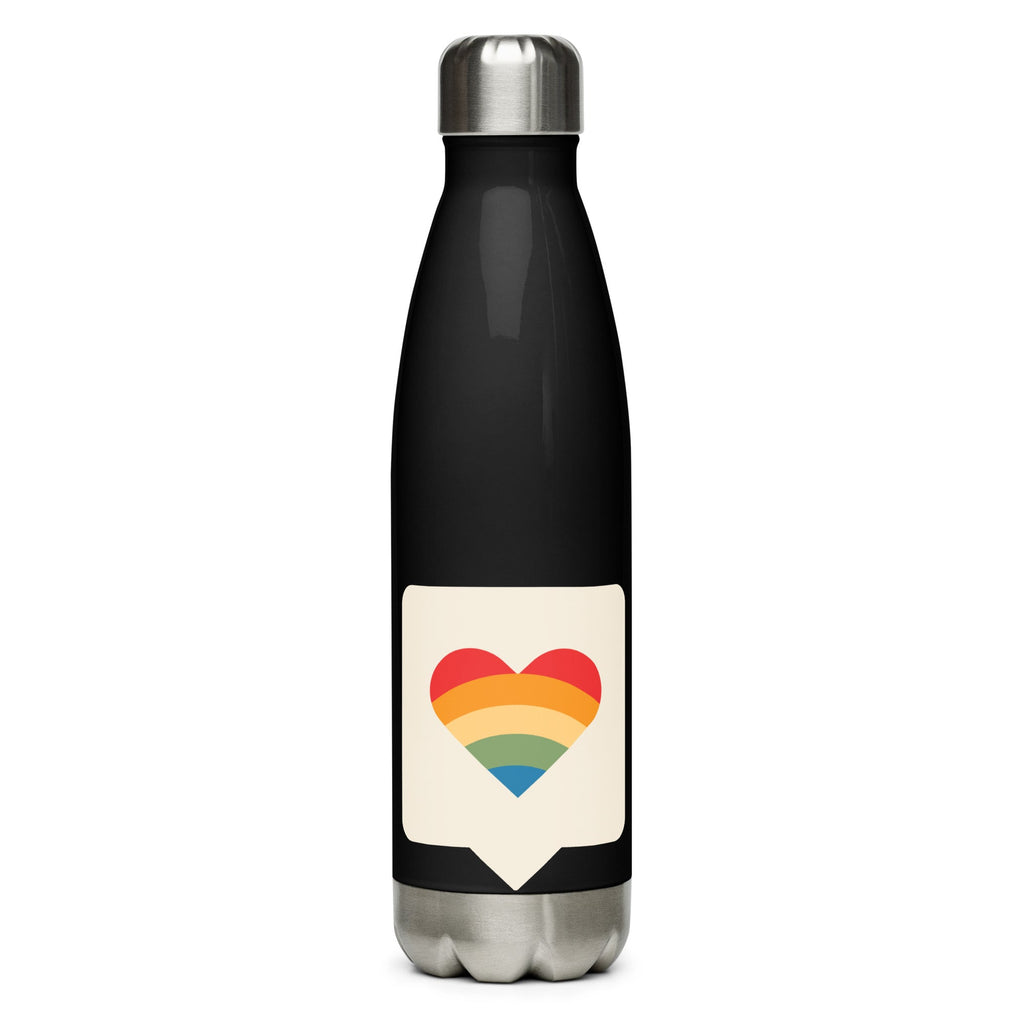 Pride is Here Stainless Steel Water Bottle - Black - LGBTPride.com
