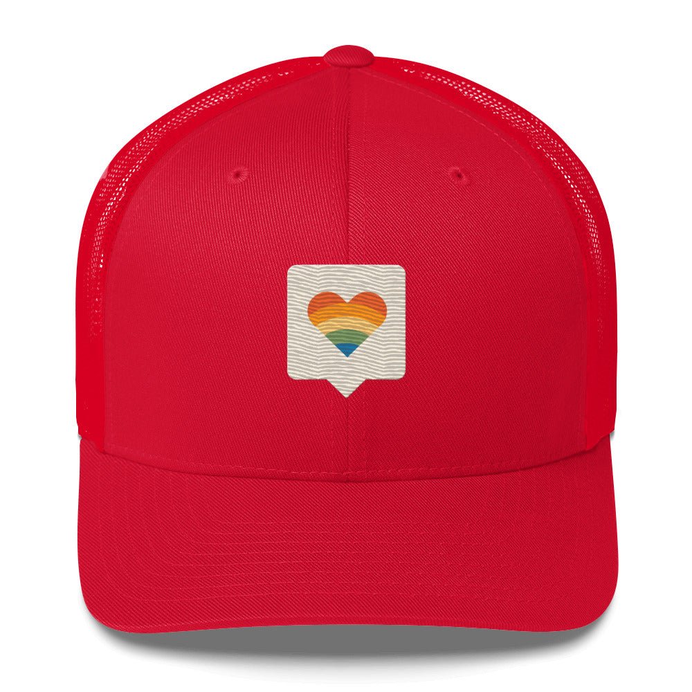Pride is Here Trucker Hat - Red - LGBTPride.com