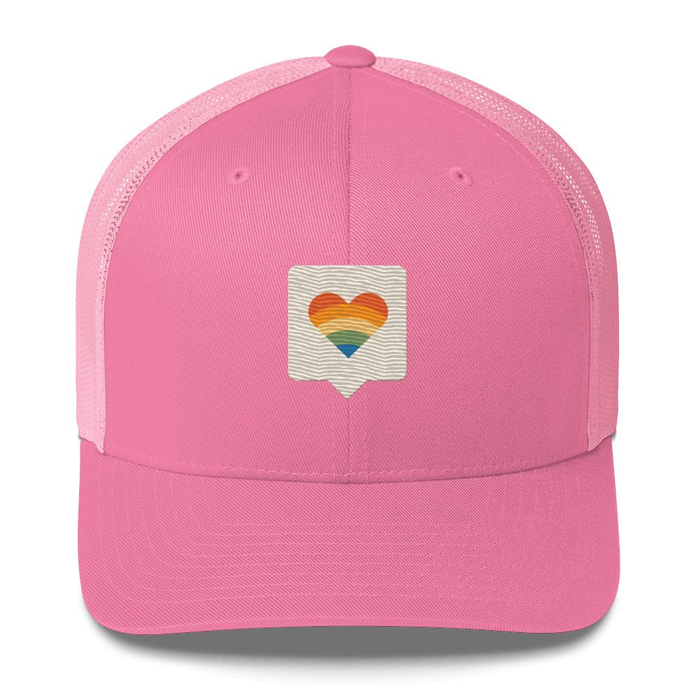 Pride is Here Trucker Hat - Pink - LGBTPride.com