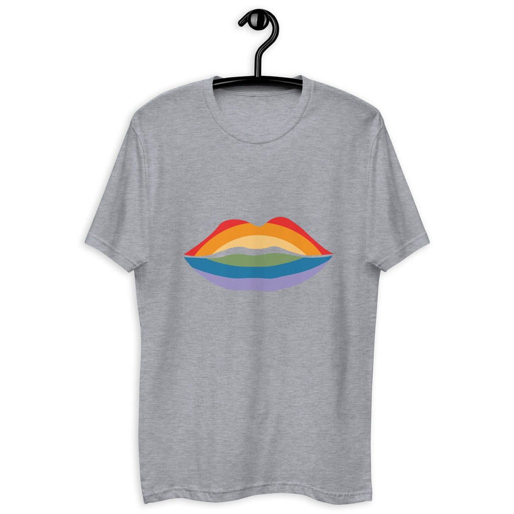 Pride Kiss Men's T-Shirt - Heather Grey - LGBTPride.com