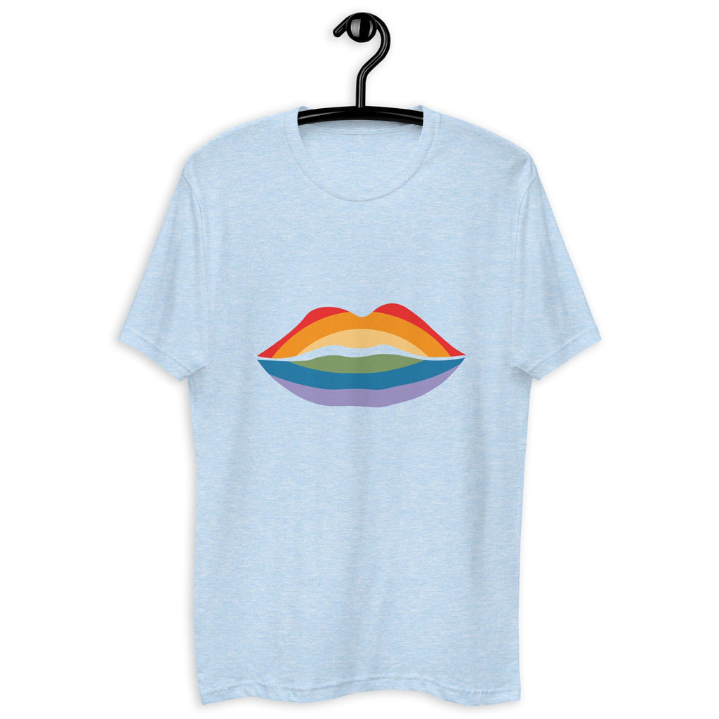 Pride Kiss Men's T-Shirt - Light Blue - LGBTPride.com