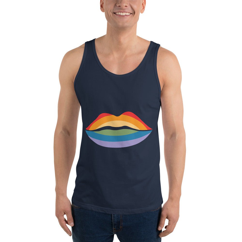 Pride Kiss Men's Tank Top - Navy - LGBTPride.com