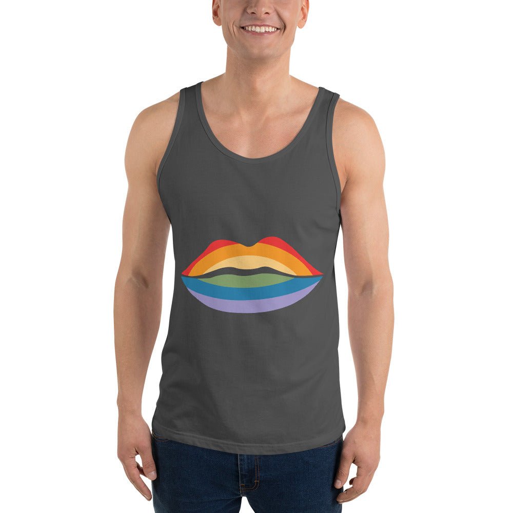 Pride Kiss Men's Tank Top - Asphalt - LGBTPride.com