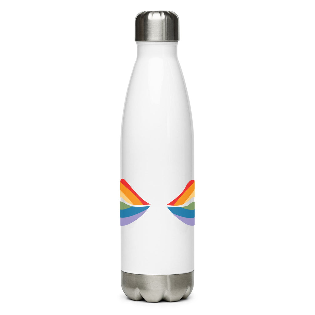 Pride Kiss Stainless Steel Water Bottle - White - LGBTPride.com