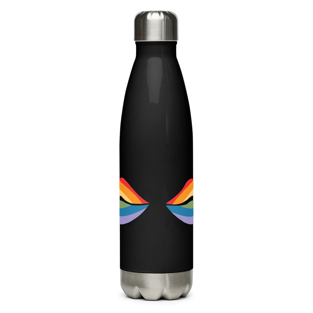 Pride Kiss Stainless Steel Water Bottle - Black - LGBTPride.com