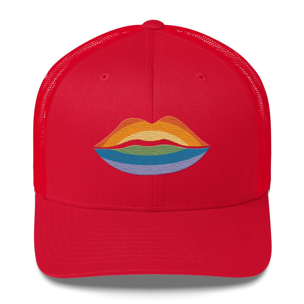 Pride Kiss Trucker Hat - Red - LGBTPride.com