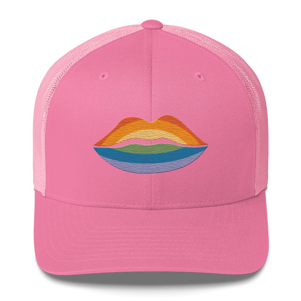Pride Kiss Trucker Hat - Pink - LGBTPride.com