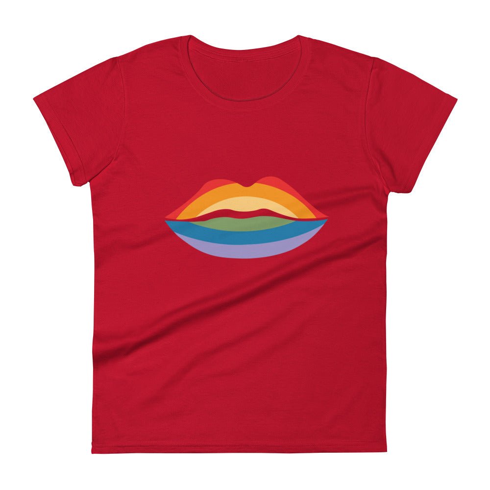 Pride Kiss Women's T-Shirt - True Red - LGBTPride.com