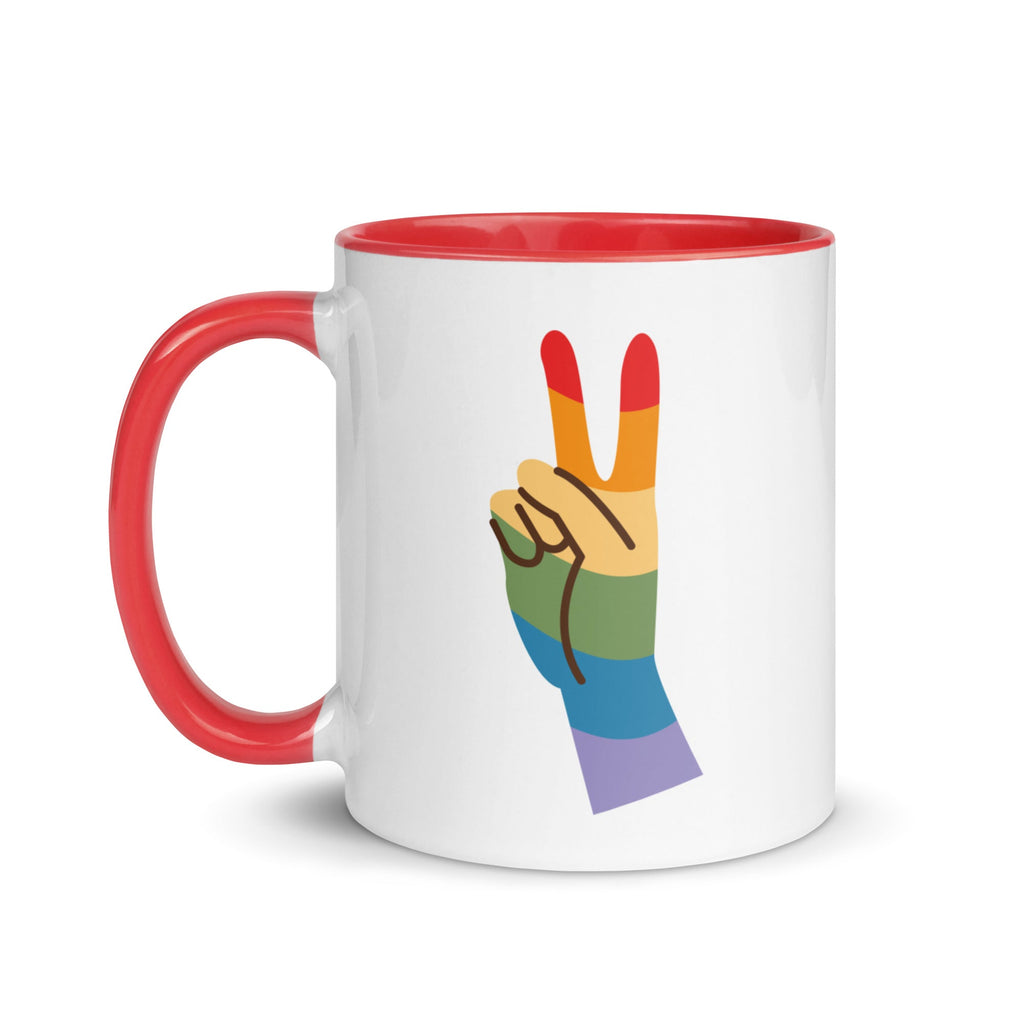 Pride & Peace Sign Mug - Red - LGBTPride.com