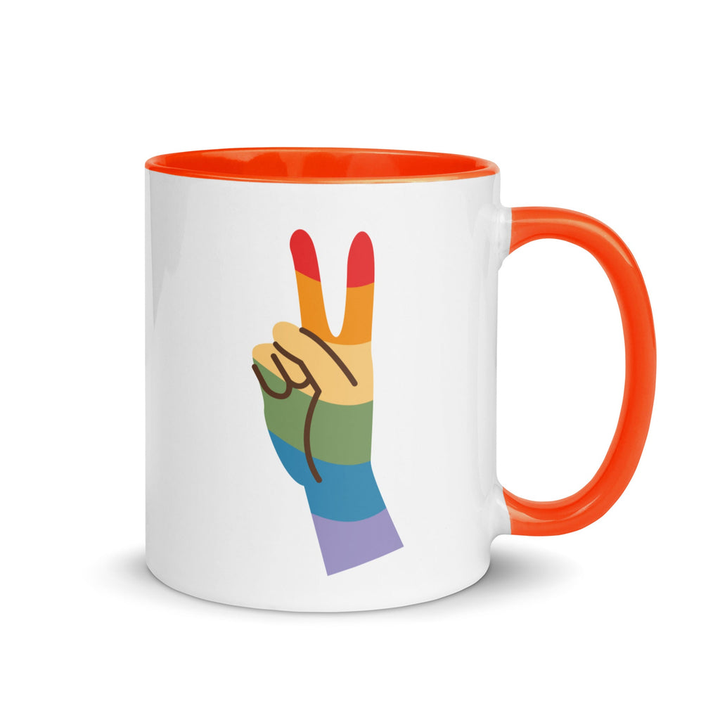 Pride & Peace Sign Mug - Orange - LGBTPride.com