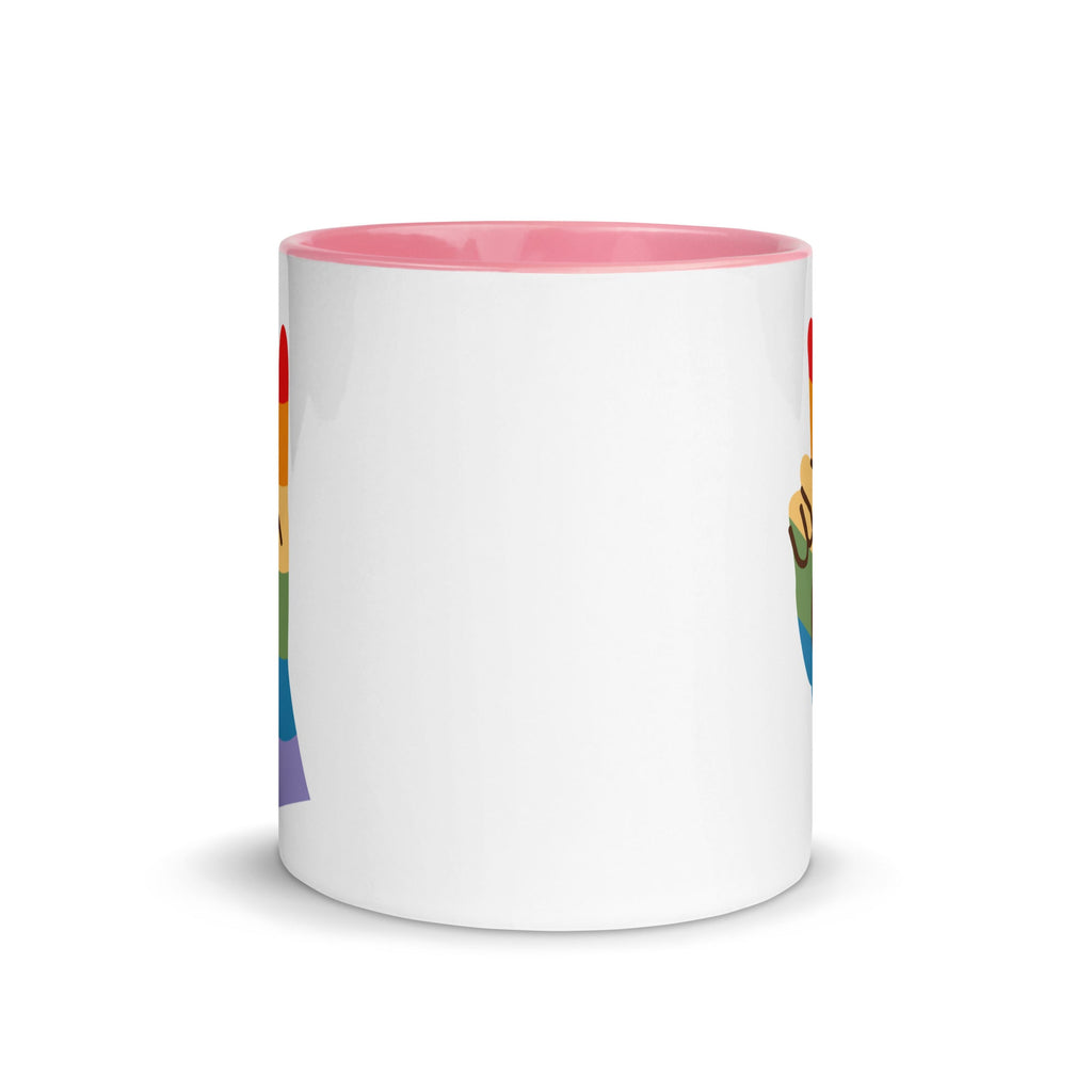 Pride & Peace Sign Mug - Pink - LGBTPride.com