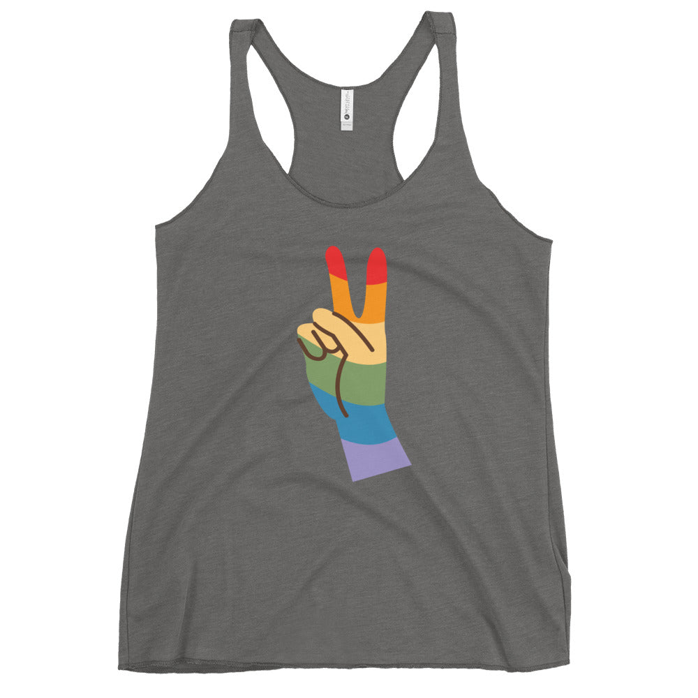 Pride Peace Sign Women's Tank Top - Premium Heather - LGBTPride.com