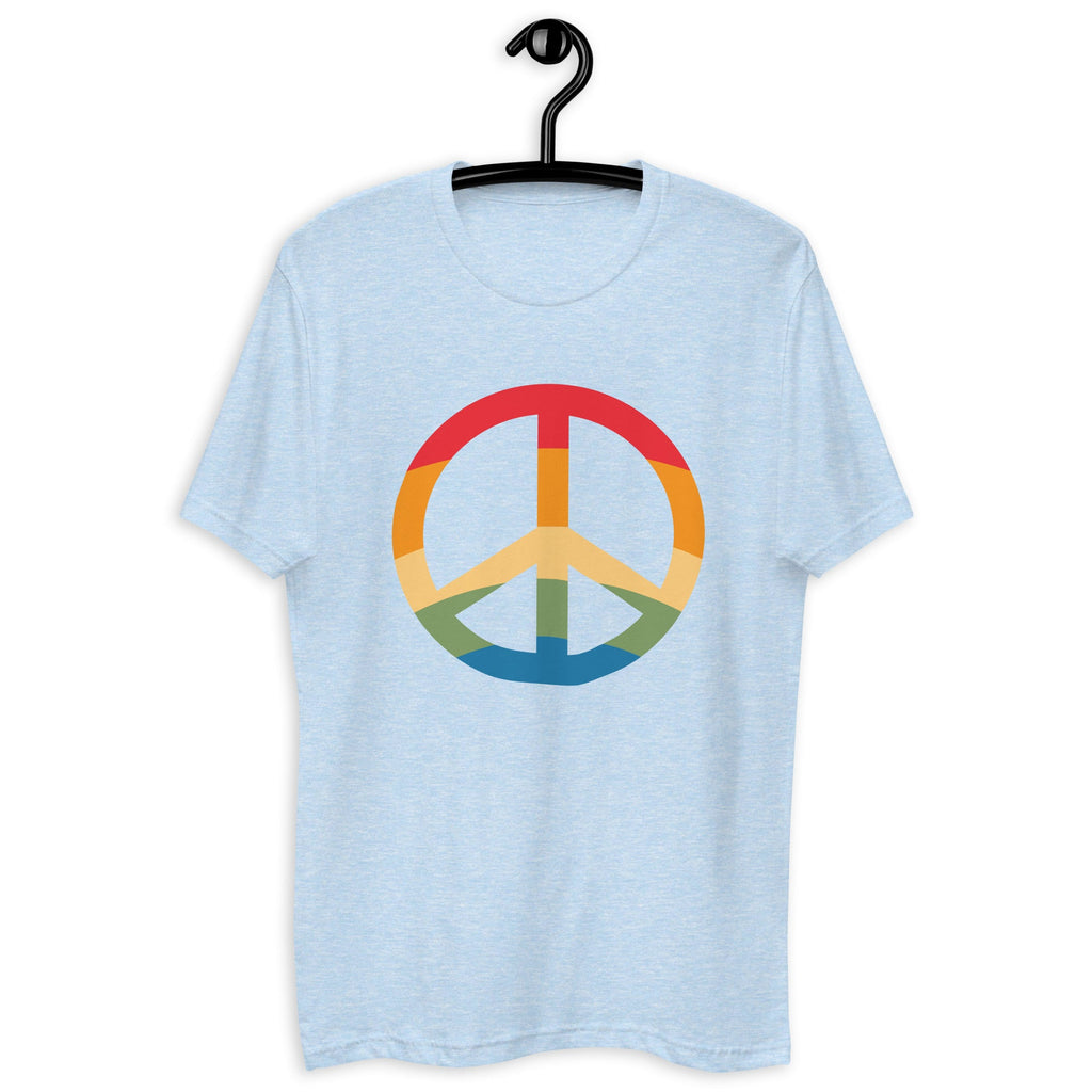 Pride & Peace Symbol Men's T-Shirt - Light Blue - LGBTPride.com