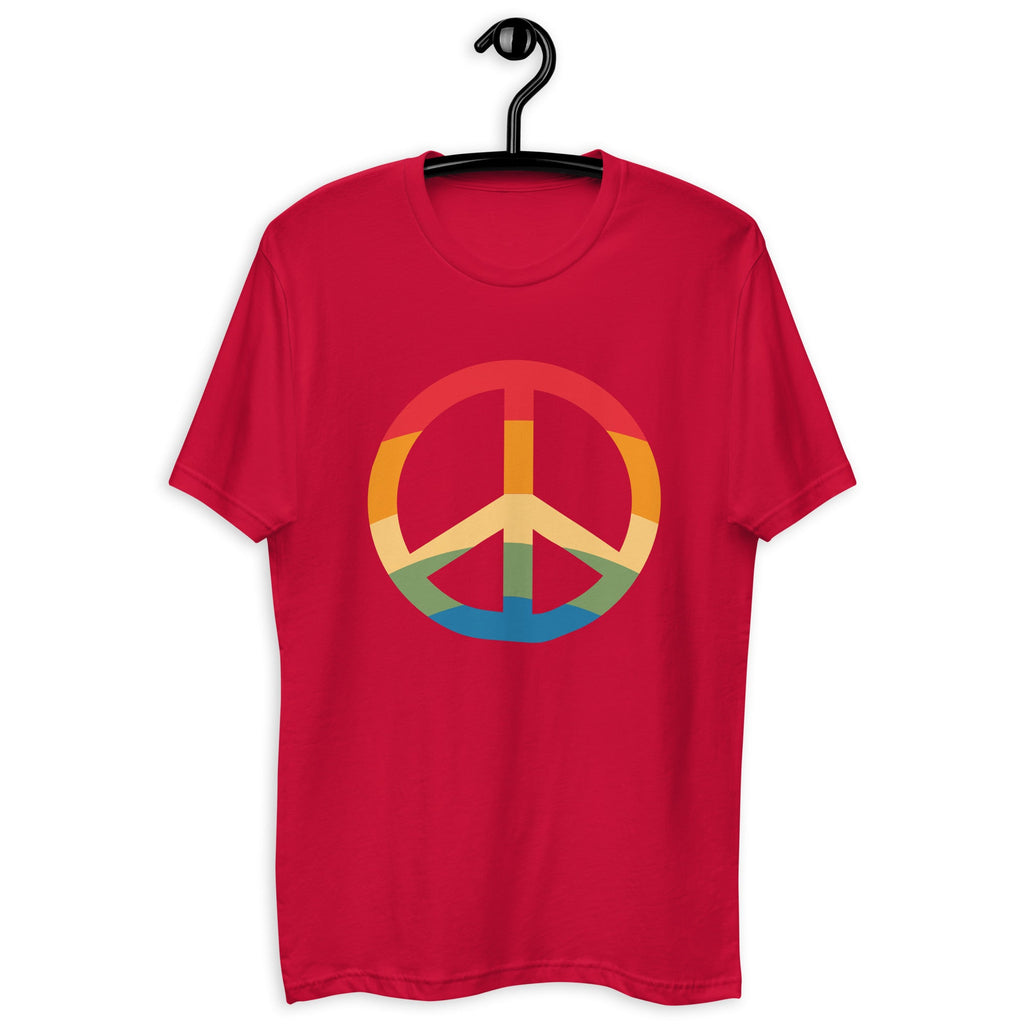 Pride & Peace Symbol Men's T-Shirt - Red - LGBTPride.com
