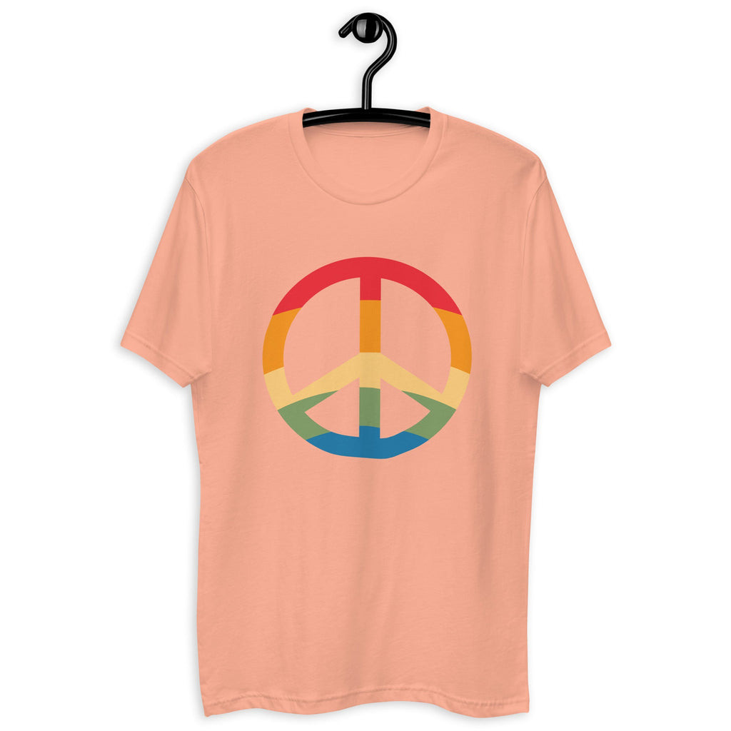 Pride & Peace Symbol Men's T-Shirt - Desert Pink - LGBTPride.com