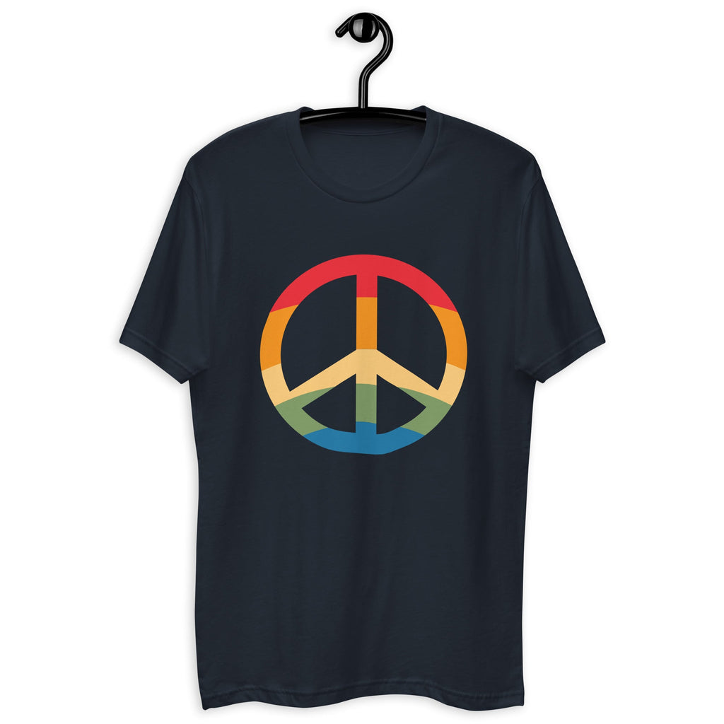 Pride & Peace Symbol Men's T-Shirt - Midnight Navy - LGBTPride.com