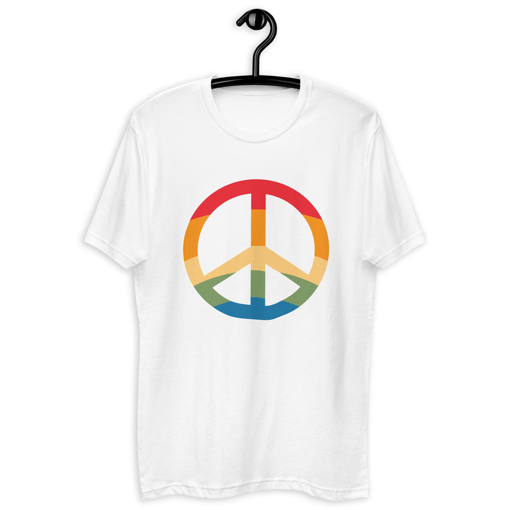 Pride & Peace Symbol Men's T-Shirt - White - LGBTPride.com