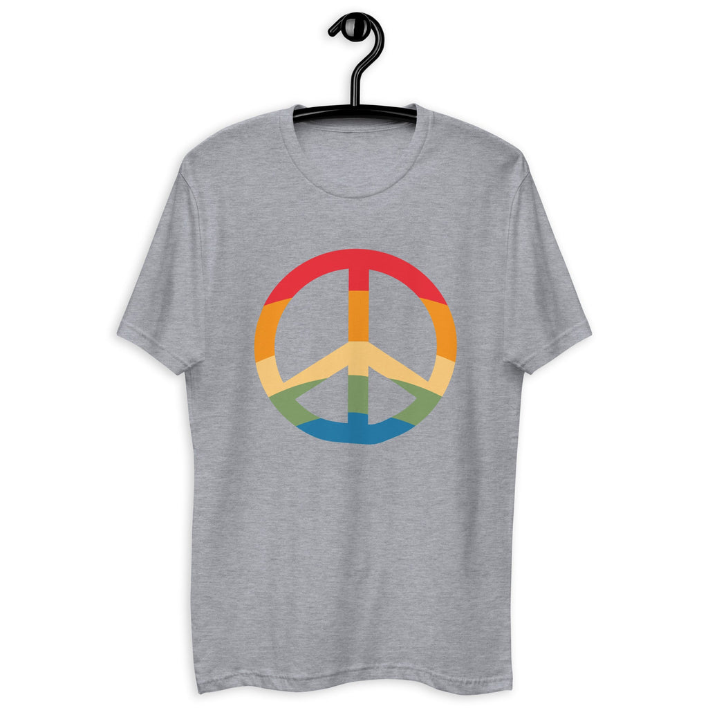 Pride & Peace Symbol Men's T-Shirt - Heather Grey - LGBTPride.com