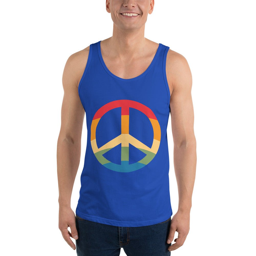 Pride & Peace Symbol Men's Tank Top - True Royal - LGBTPride.com