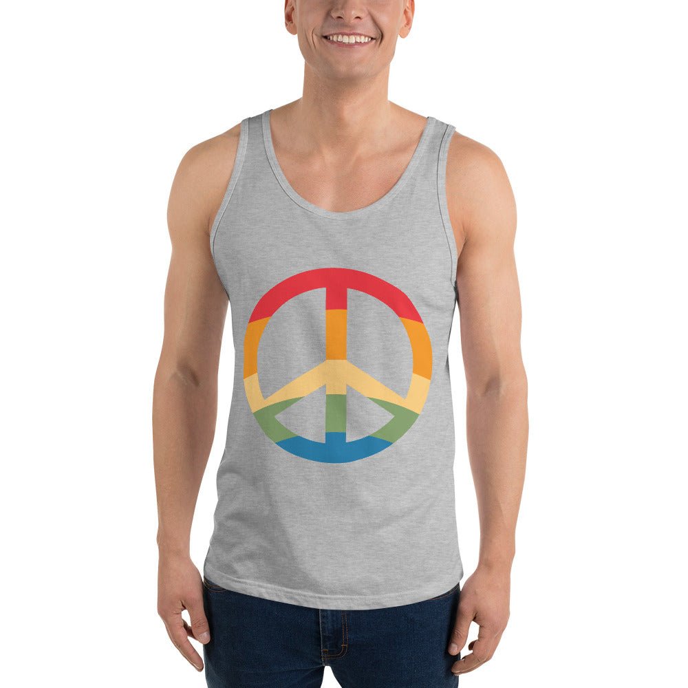 Pride & Peace Symbol Men's Tank Top - Athletic Heather - LGBTPride.com