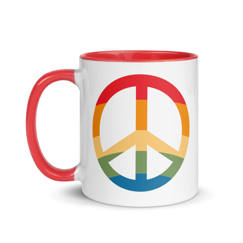Pride & Peace Symbol Mug - Red - LGBTPride.com