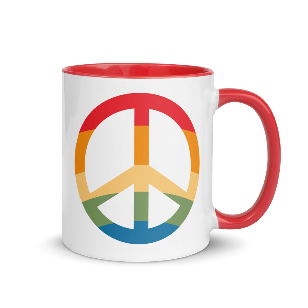 Pride & Peace Symbol Mug - Red - LGBTPride.com
