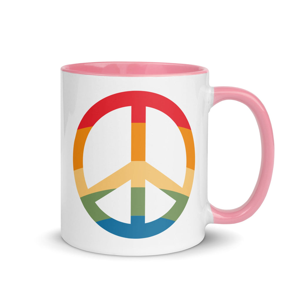 Pride & Peace Symbol Mug - Pink - LGBTPride.com