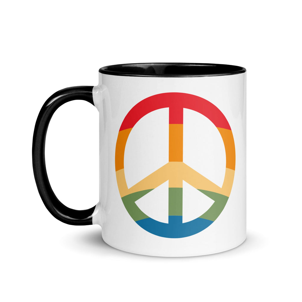 Pride & Peace Symbol Mug - Black - LGBTPride.com