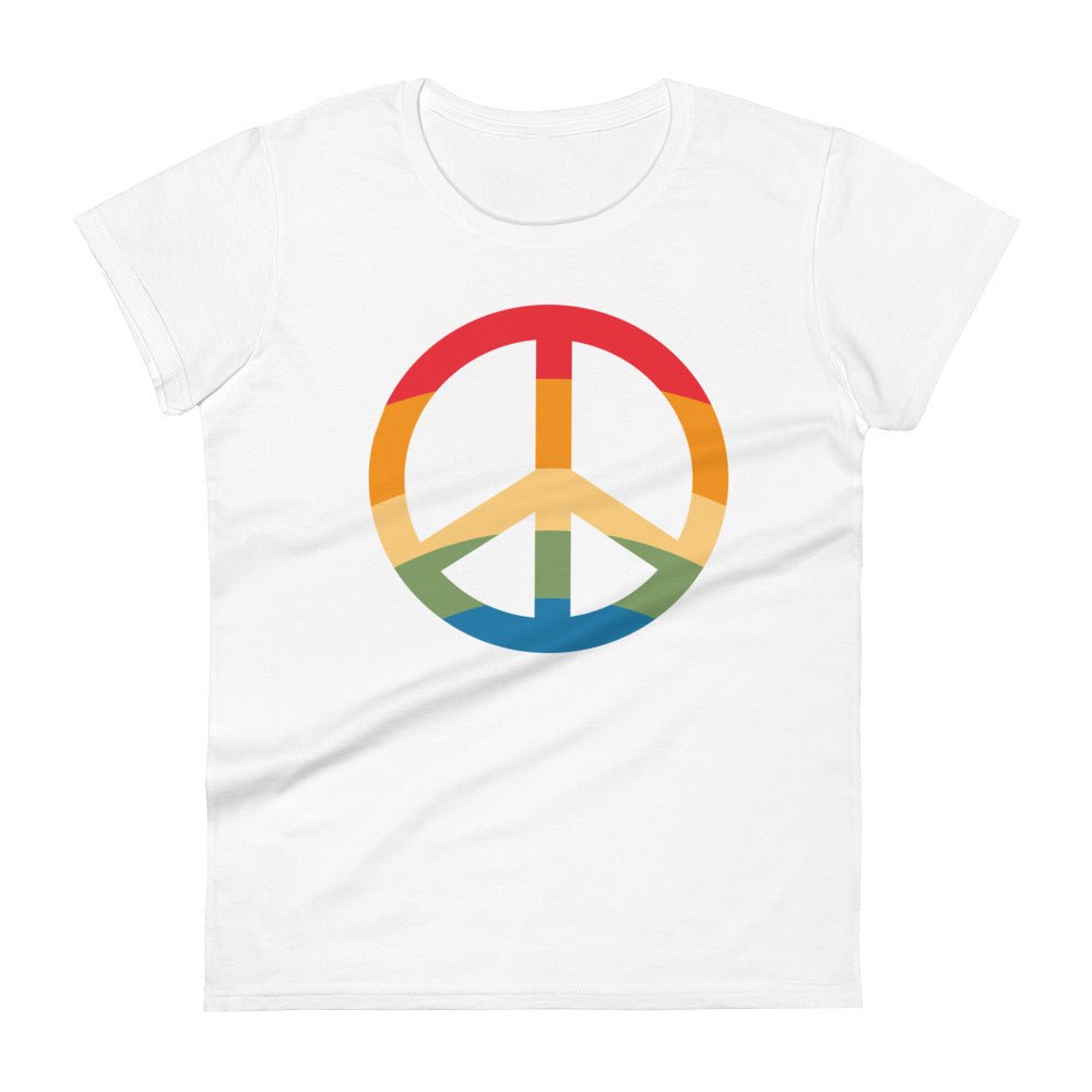 Pride & Peace Symbol Women's T-Shirt - White - LGBTPride.com